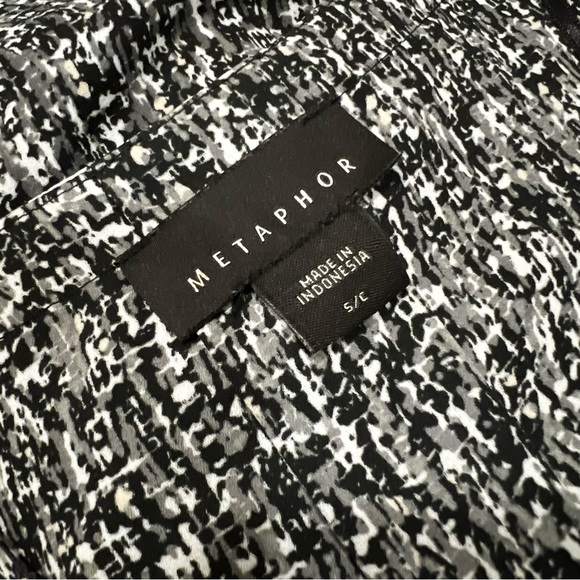 Metaphor Black and White Speckled Dress Shirt Blouse - Picture 12 of 12